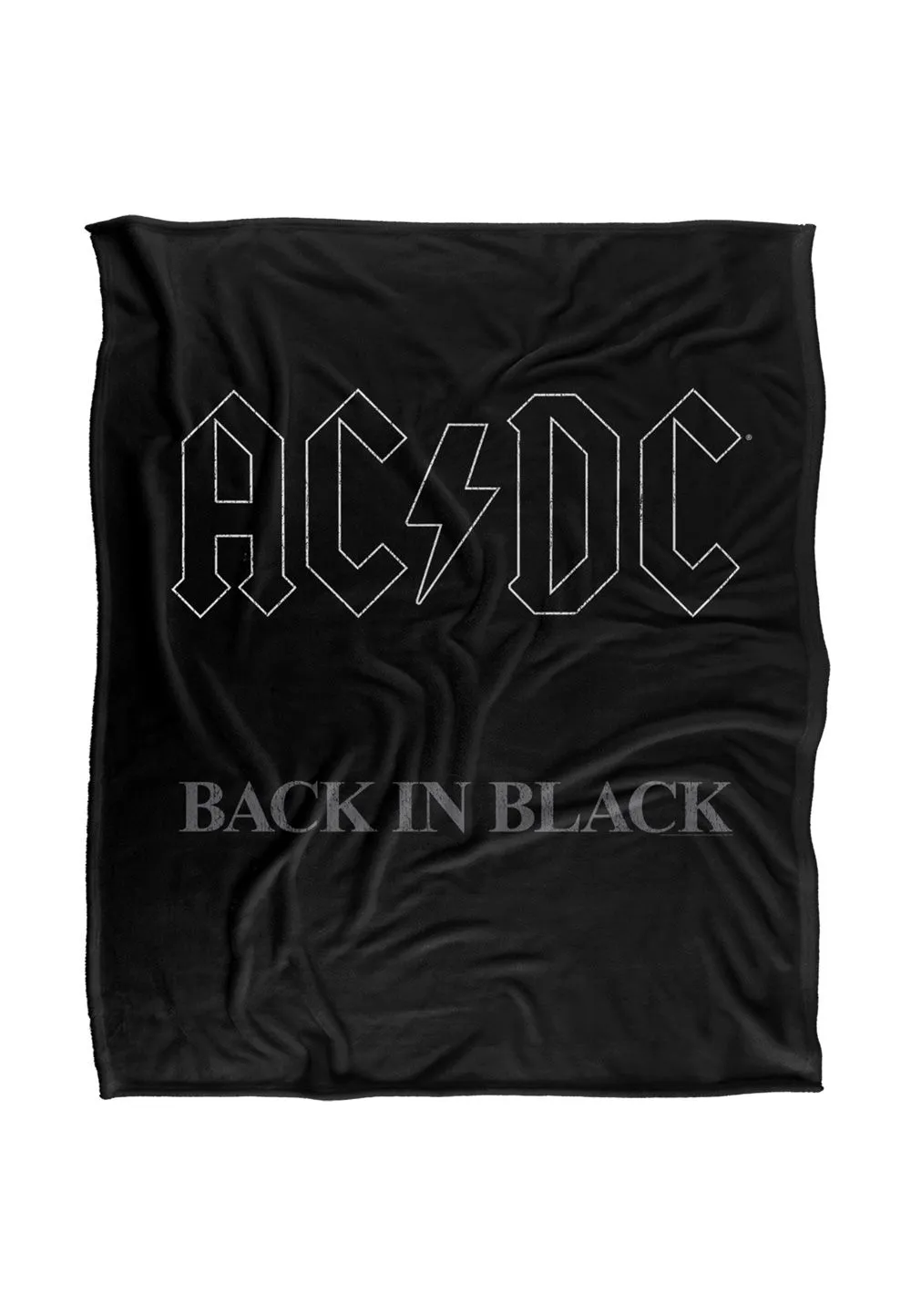 AC/DC ACDC Back In Black Silky Touch Super Soft Throw Blanket 152 X 127 cm in White