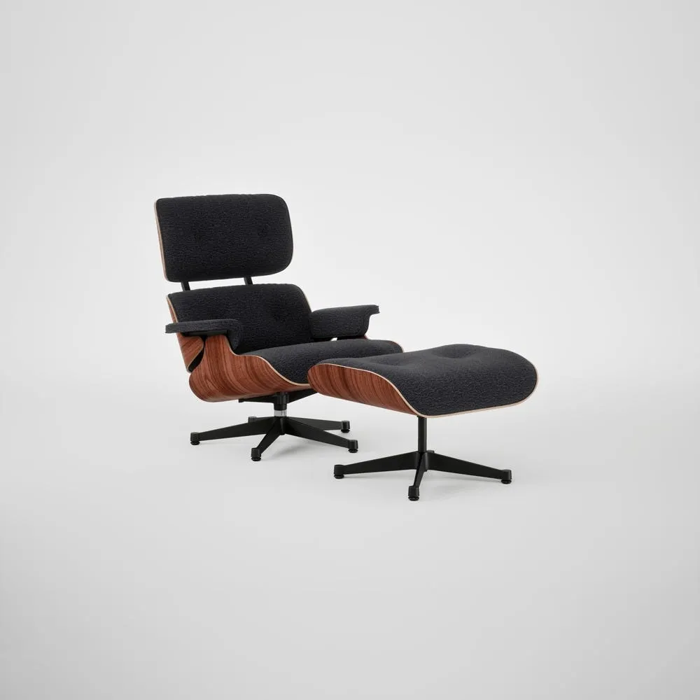 Vitra Eames Lounge Chair & Ottoman Santos Palisander Cont. Nubia 11 Anthracite Polished Black Base 04