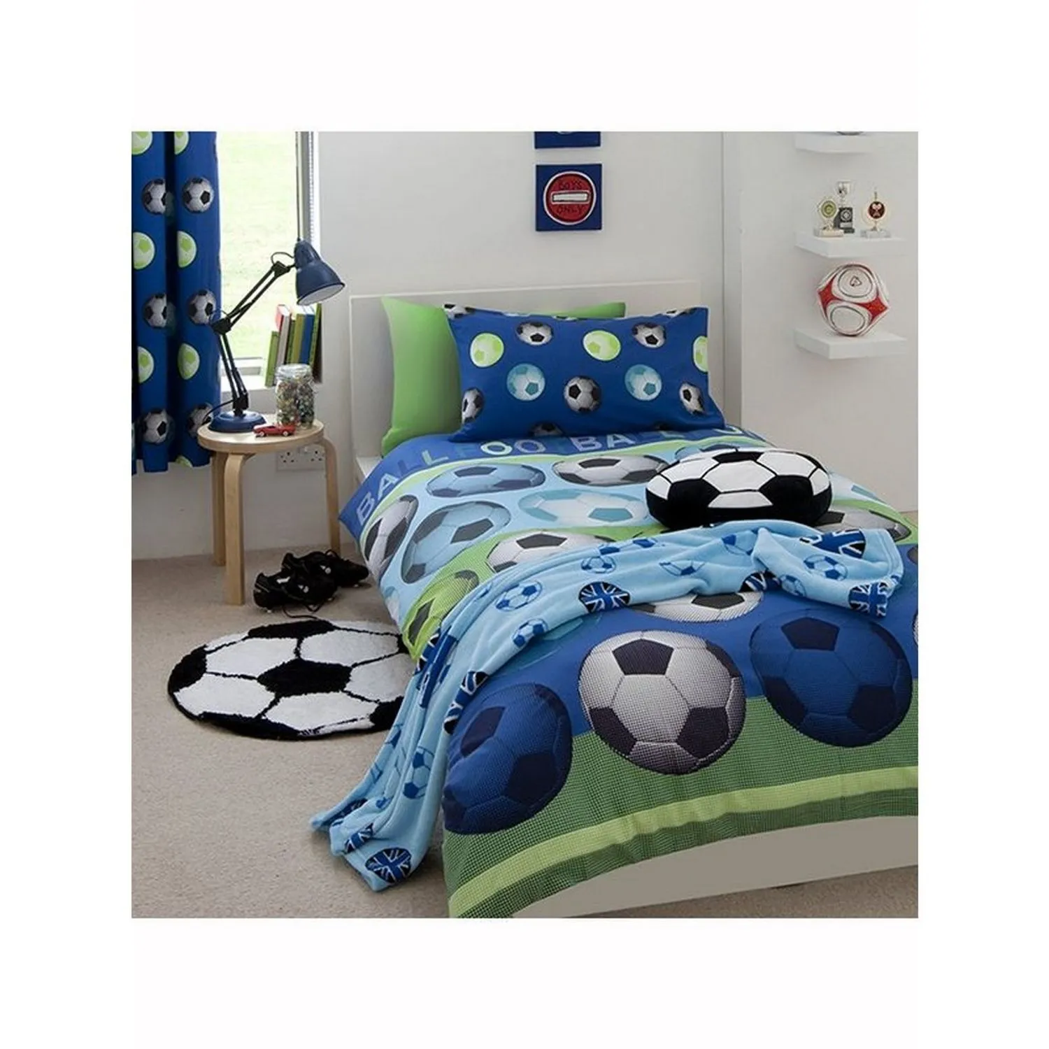 Catherine Lansfield Football Duvet Cover Set in Baby Blue