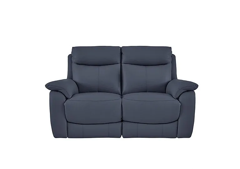 Echo Leather 2 Seater Power Recliner Sofa - BV Ocean Blue