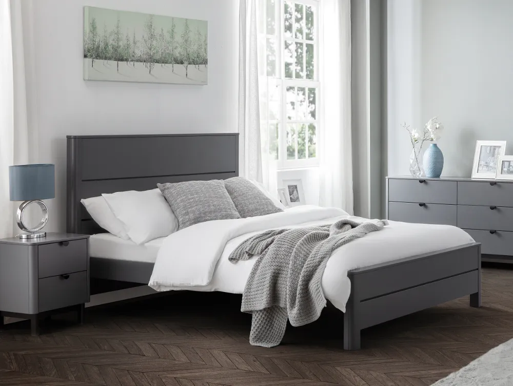 Chloe Grey Wooden Bed Frame - 4ft6 Double