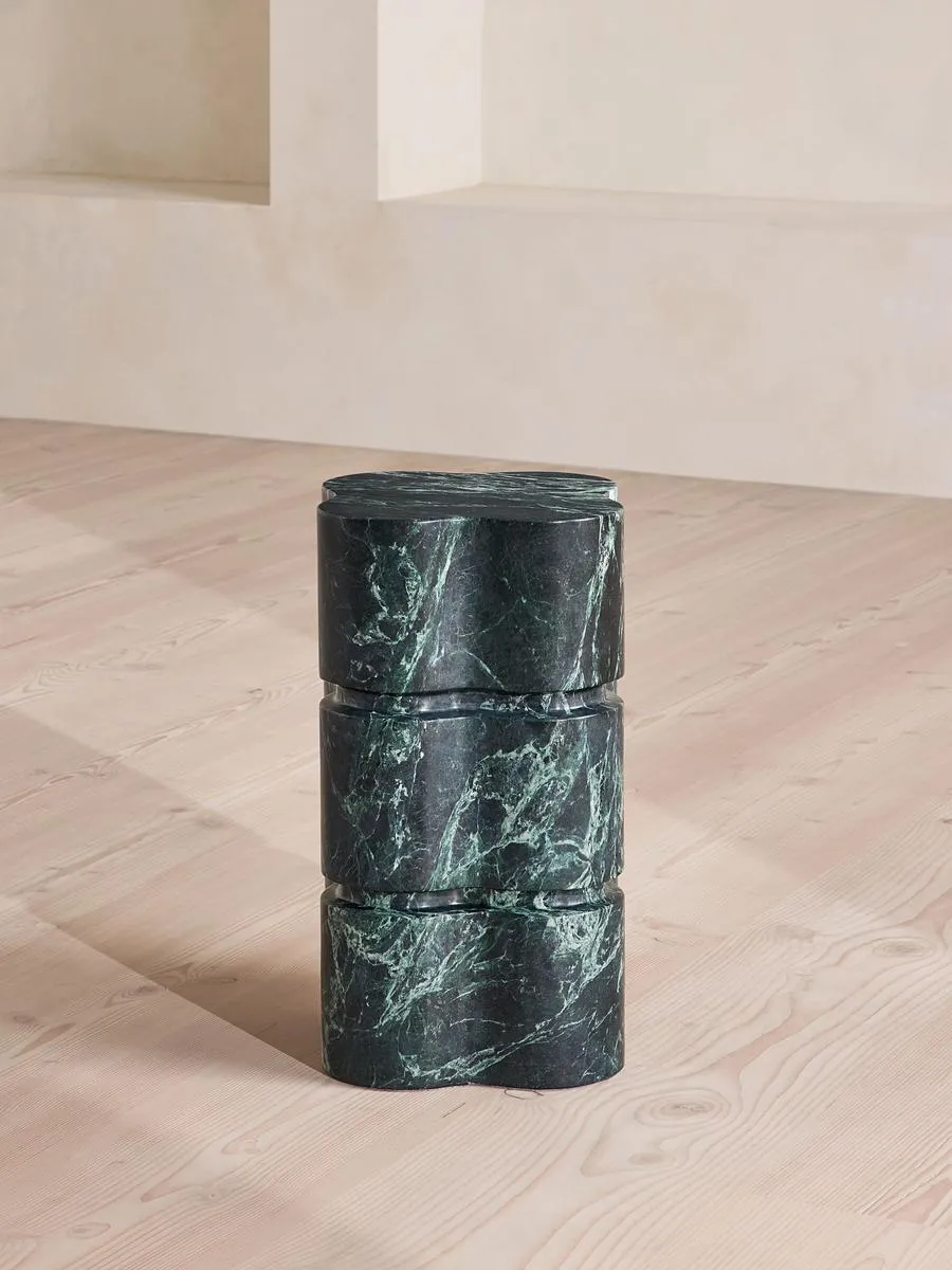 Kahlo Side Table, Verde Alpi Marble