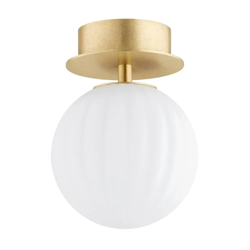 Netlighting Paloma Wall Lamp Opal Matt (Fluted) Brushed Brass in White 4