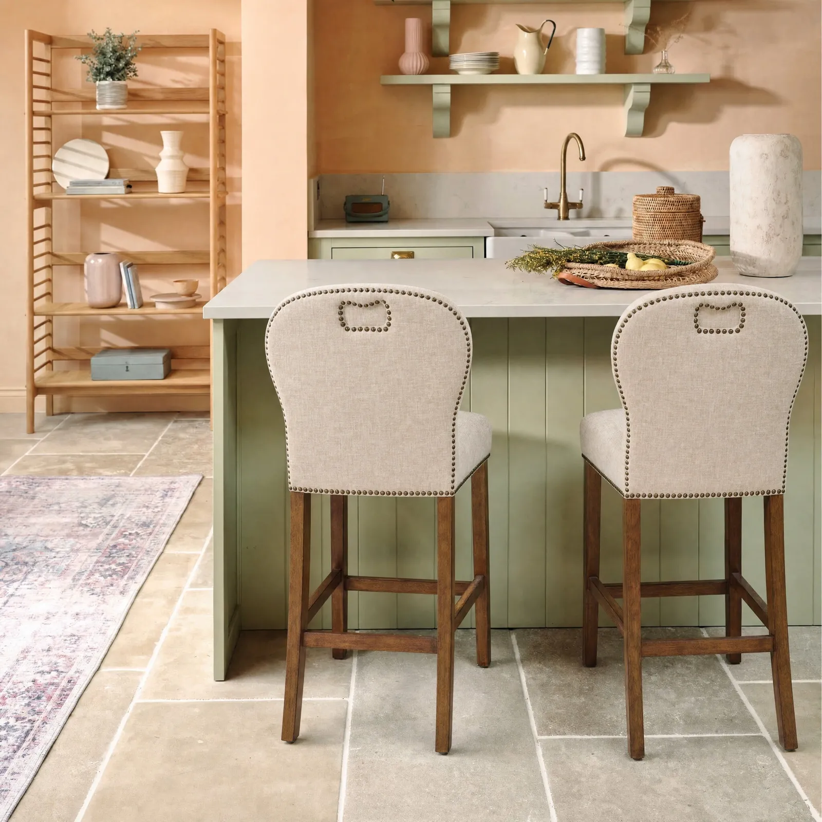Gable Counter Stool, Neutral Fabric | Barker & Stonehouse 2