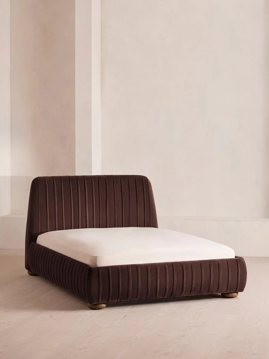 Vivienne Bed, Double, Velvet, Aubergine