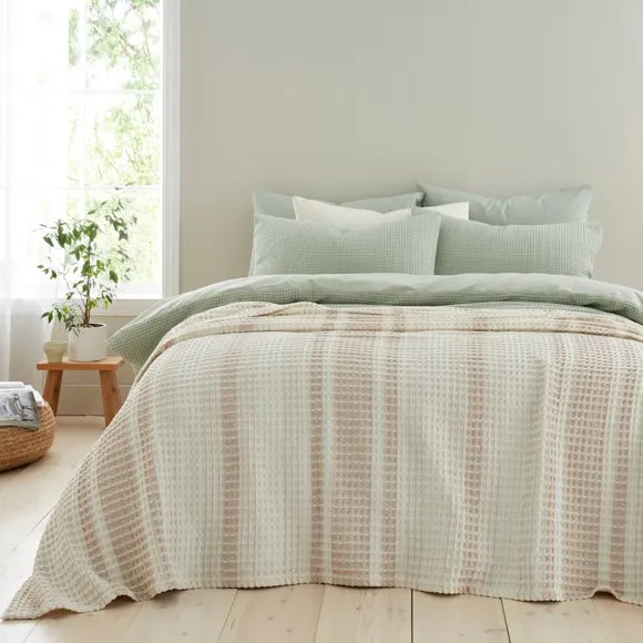 Hayden Waffle 100% Cotton Throw Blanket 1