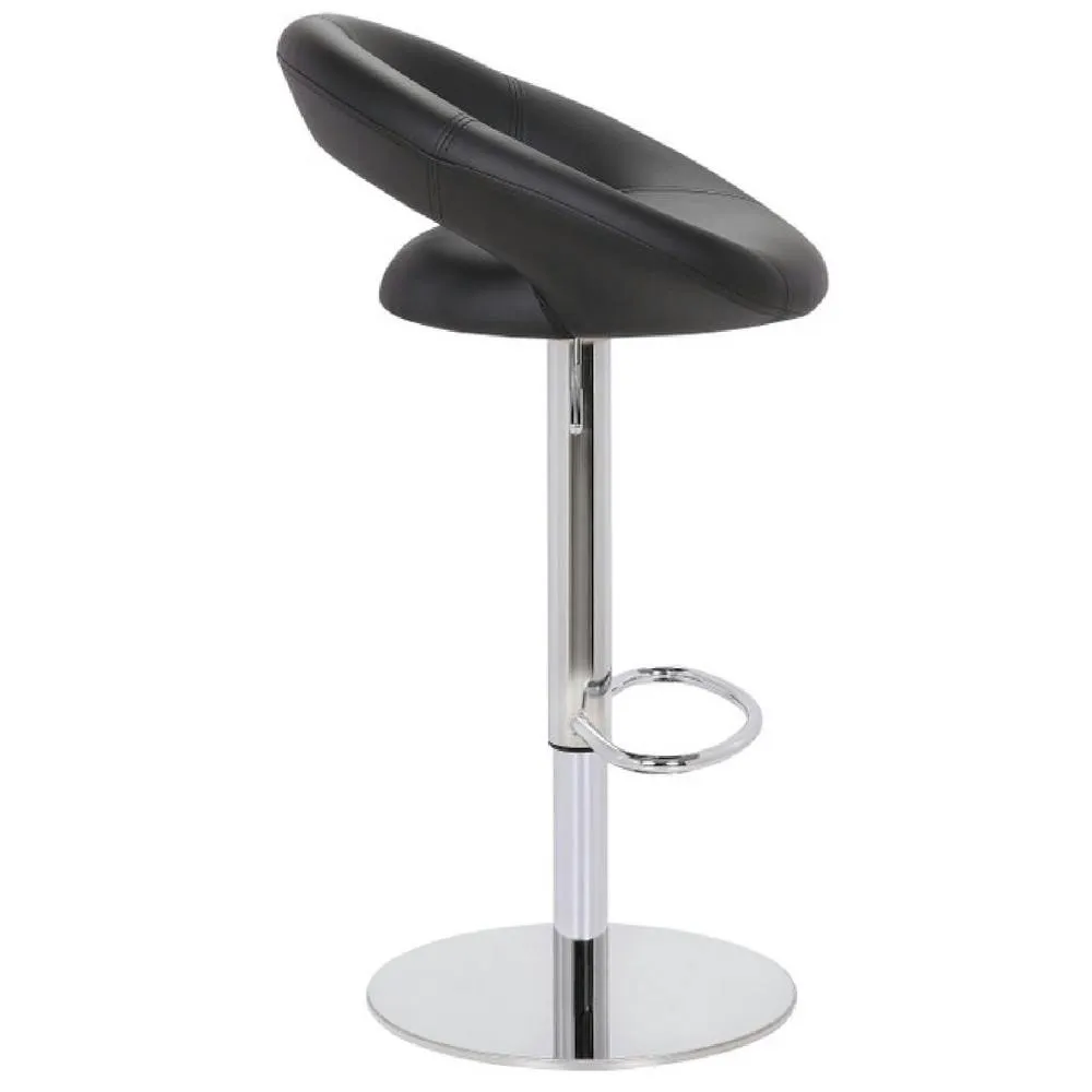 netfurniture Soren Deluxe Bar Stool Padded Seat Weighted Base Chrome Frame in Black 3