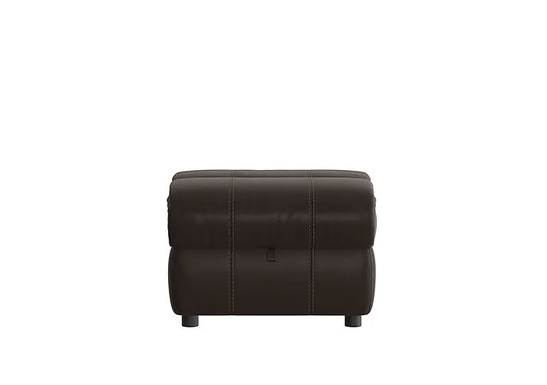 Link Leather Footstool - Dark Chocolate