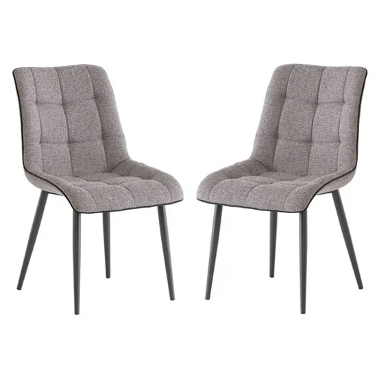 Picasso Grey Fabric Dining Chair In A Pair