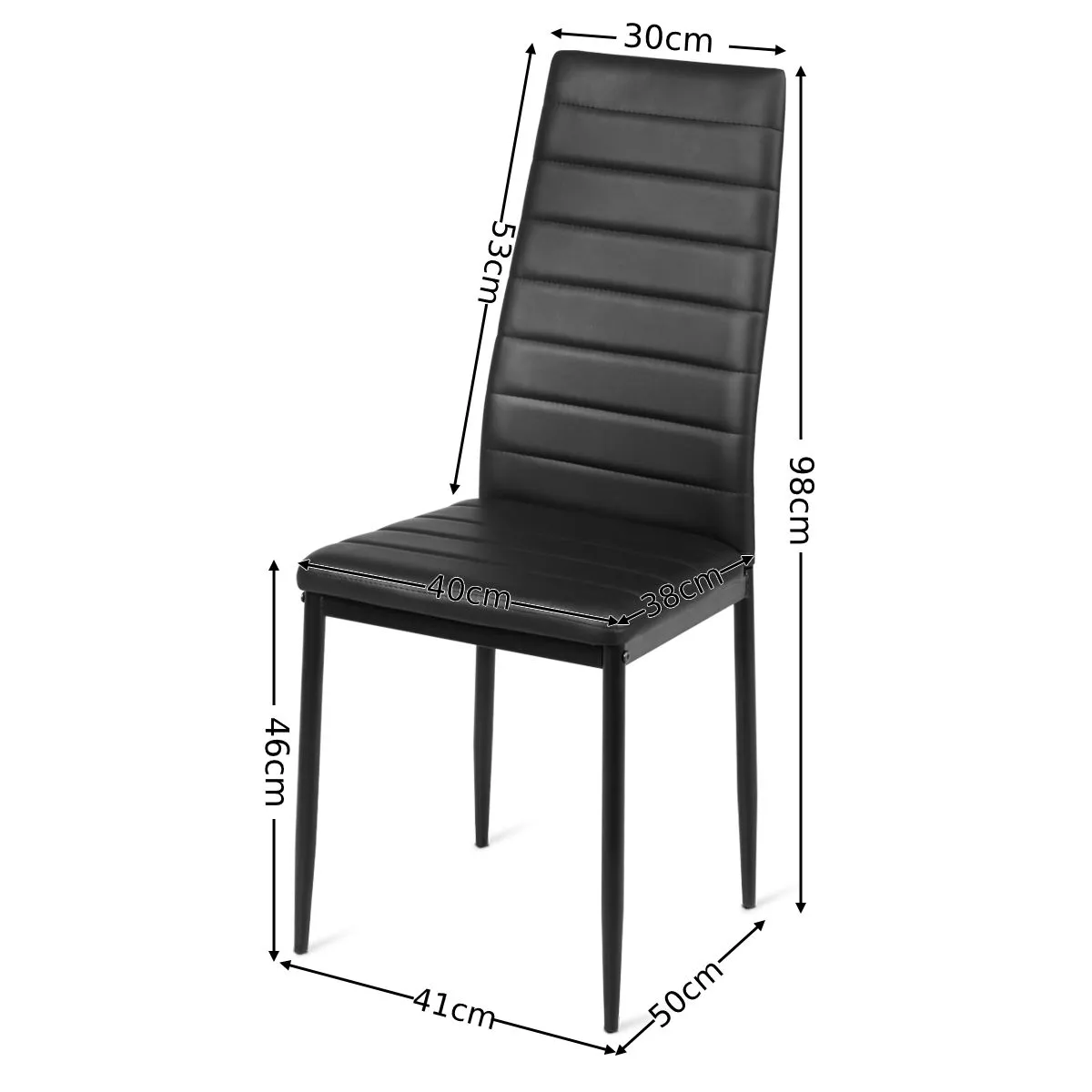 Costway Dining Chairs Set of 6 with Comfortable High Back & Padded Seat Side Chairs PVC Leather in Black 2