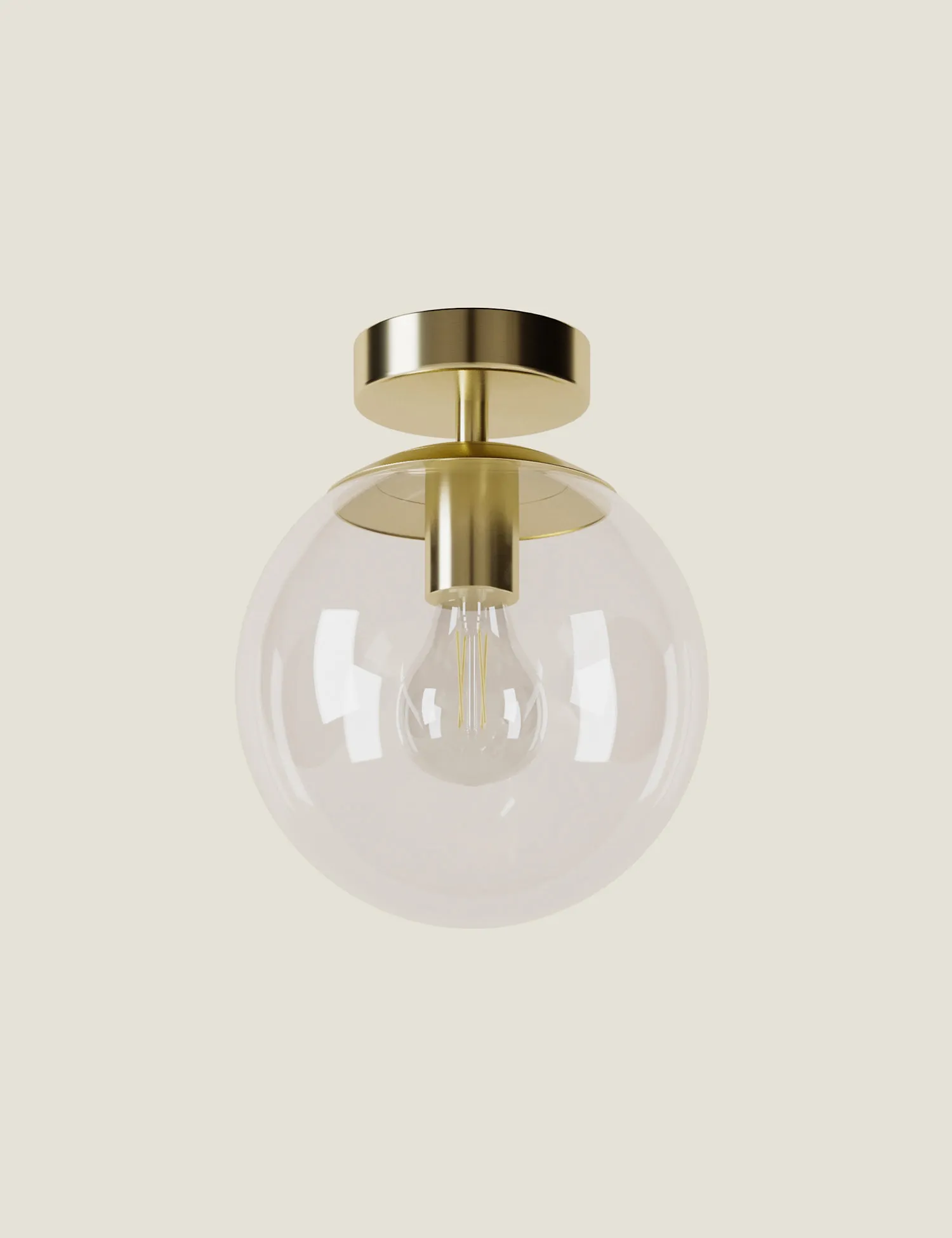 M&S Aurora Flush Ceiling Light Polished Brass