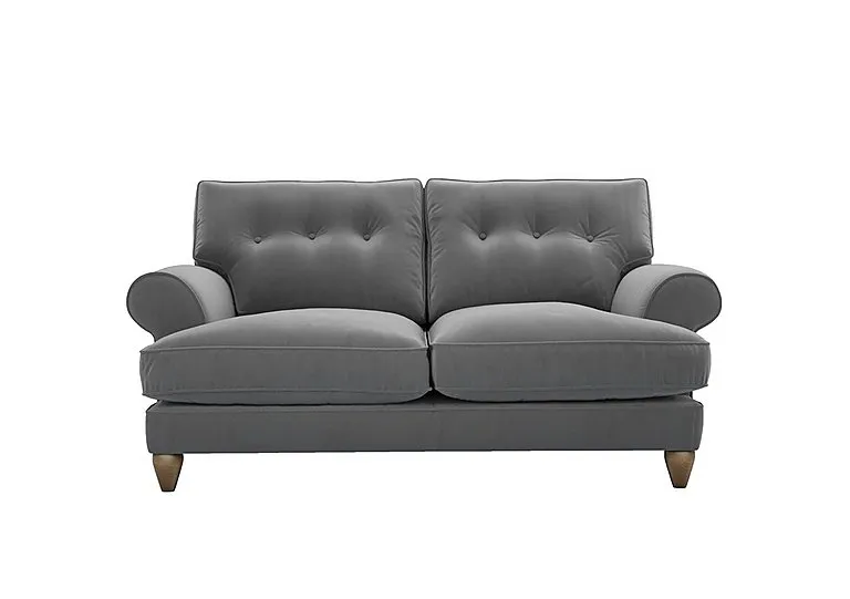 Bronwyn 2.5 Seater Fabric Classic Back Fibre Fill Sofa With Washed Oak Feet - Koala Cub