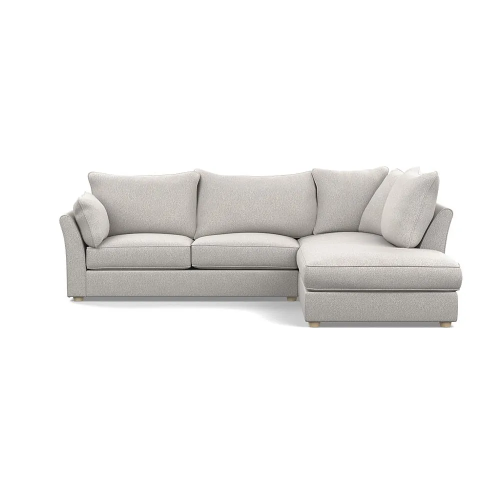 Heal's Tailor Right Hand Facing Corner Sofa Chunky Boucle Ecru Natural Feet 1