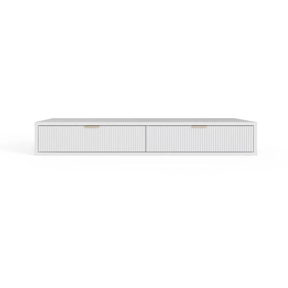GFW Sienna Wall Mounted Dressing Table in White 4
