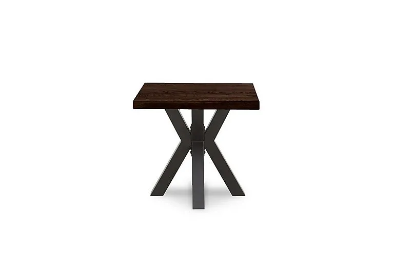 Njord Raw Edge Lamp Table with Metal Star Base - Smoked - Living Room Furniture