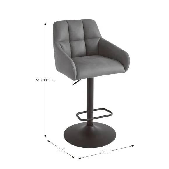 Jase Adjustable Height Barstool, Faux Leather 6