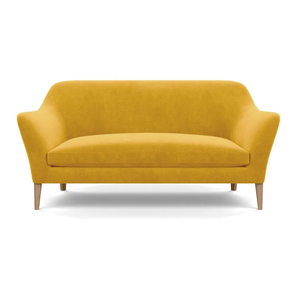 Heal's Wallis 3 Seater Sofa Smart Luxe Velvet Canary Tinted Ash Feet