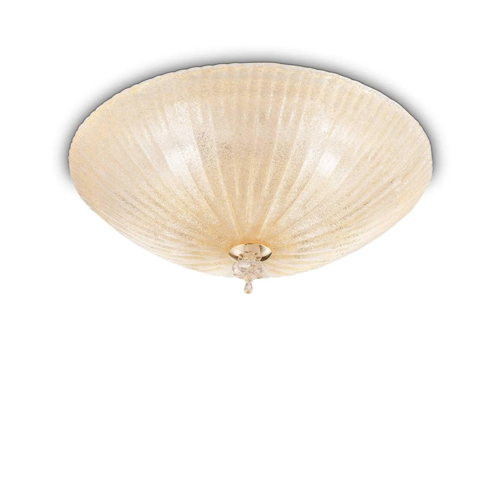 Netlighting Shell 6 Light Indoor Wall Ceiling Light Gold with Amber Glass E27