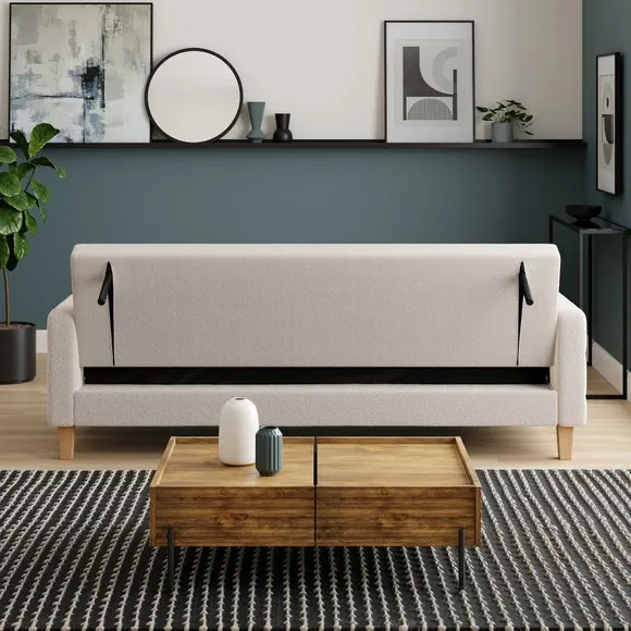 Harlow Boucle Ivory Storage Sofa Bed 4