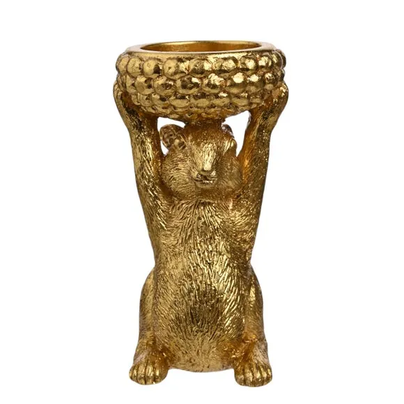 Hestia Gold Squirrel Tealight Holder 2