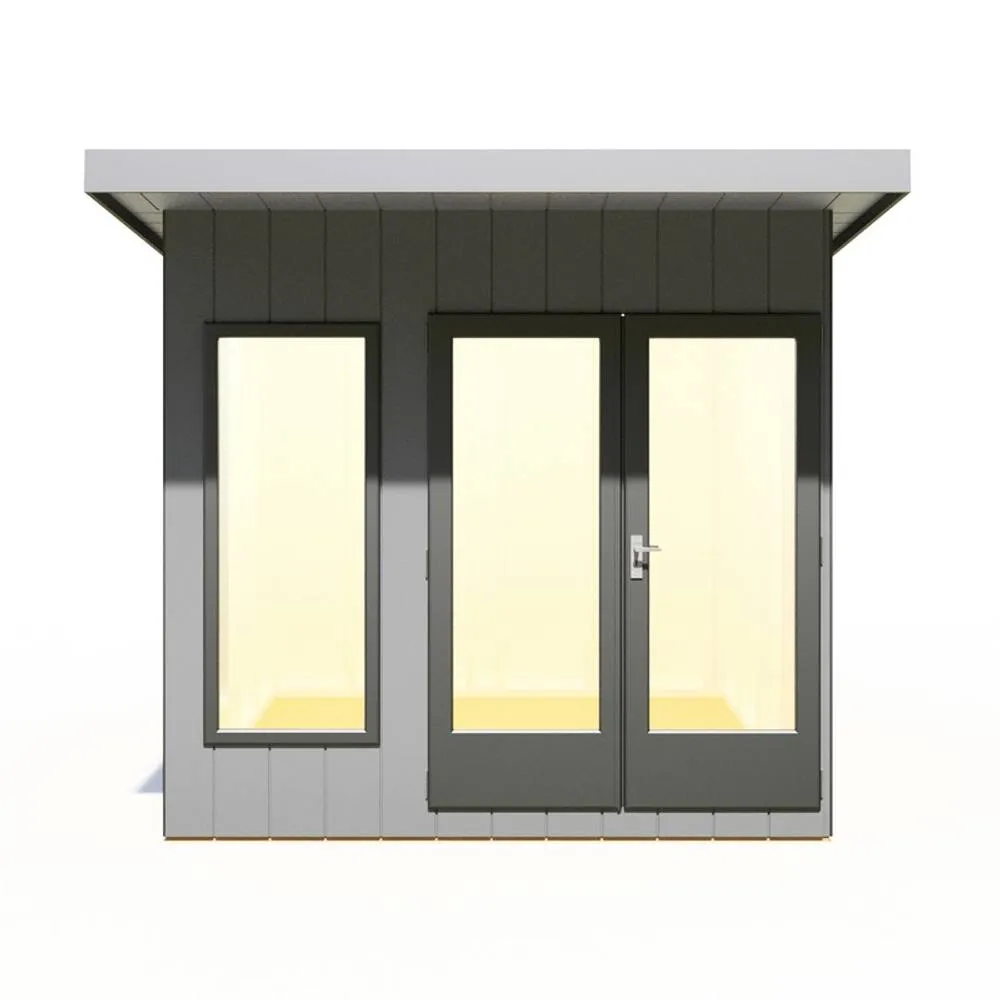 Shires Cali 8x8 Feet Pent 1 Garden Office - OSB/MDF - L334xW275.4xH246.1 cm in Light Brown
