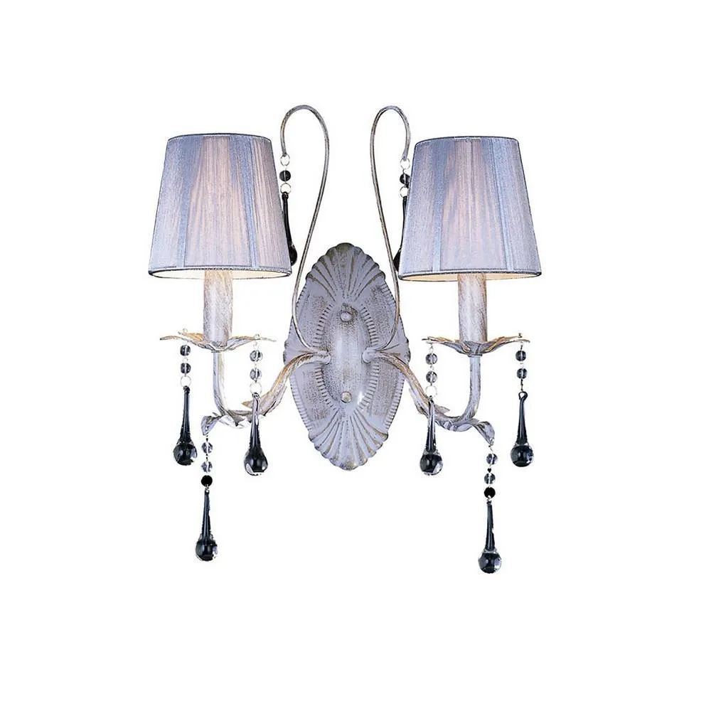 Netlighting Flur Wall Lamp 2 Light E14 White French Gold