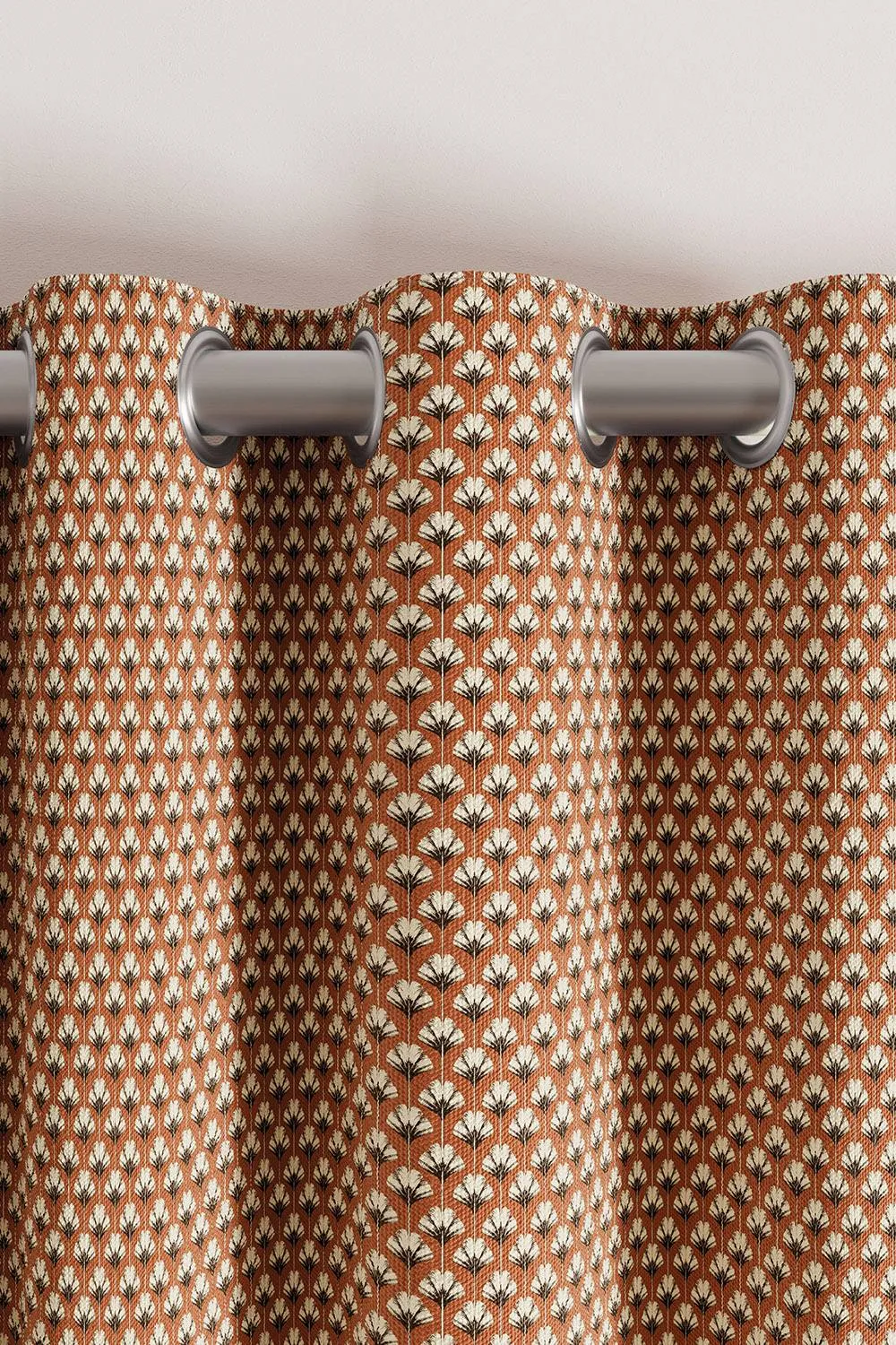Ted Baker 'Palm Geo' Cotton Lined Curtains in Copper 2