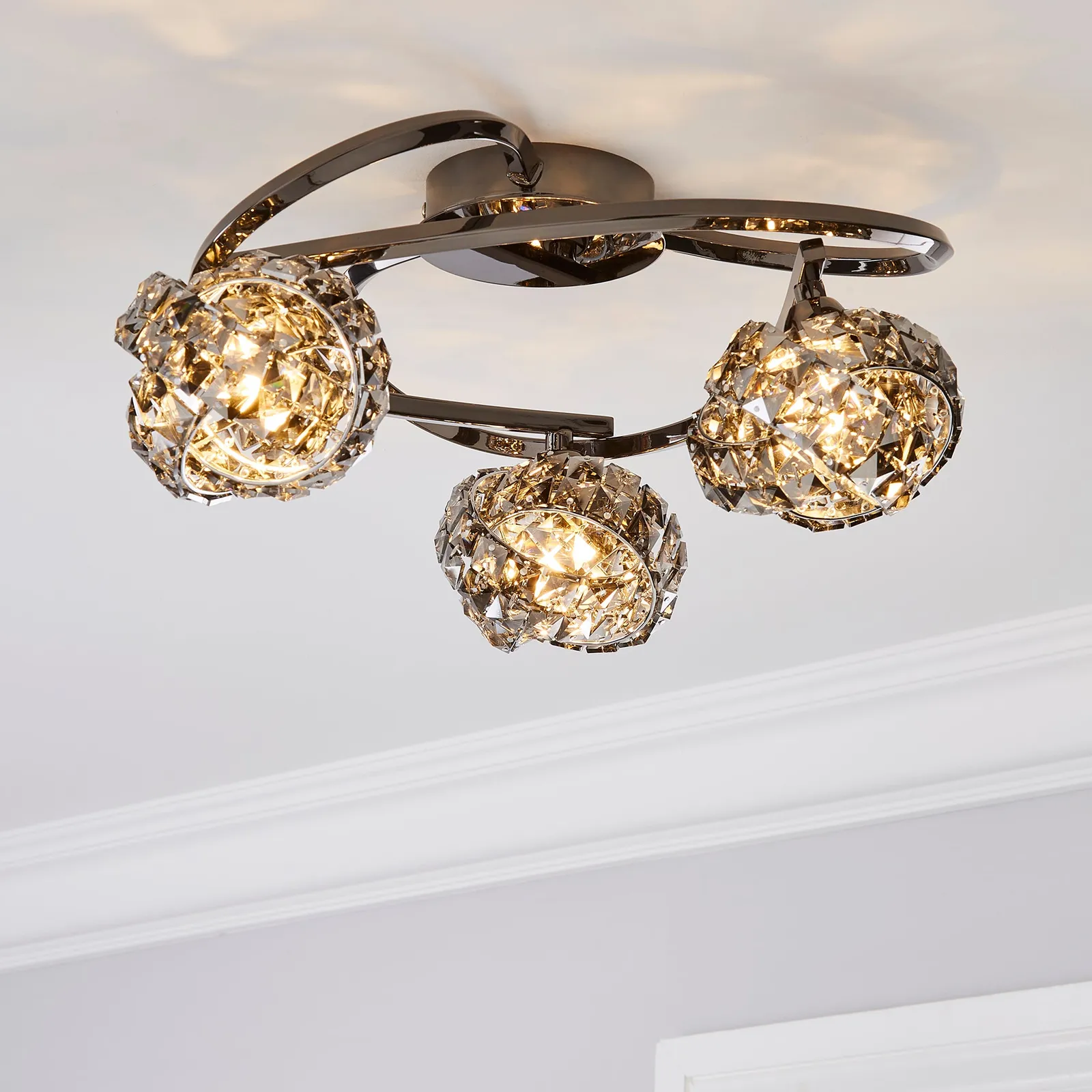 Cecilie Ceiling Fitting Dark Chrome Chrome