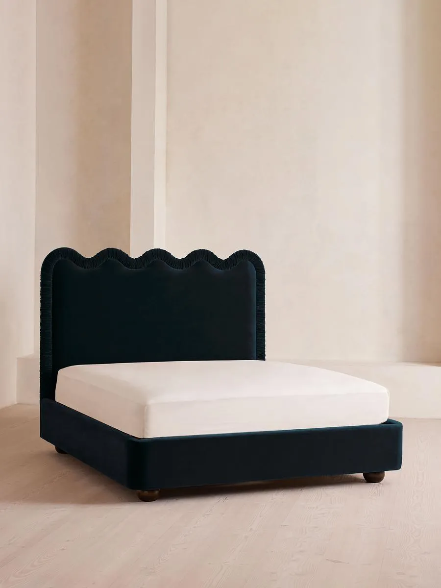 Tristan Bed, King, Velvet, Royal Blue