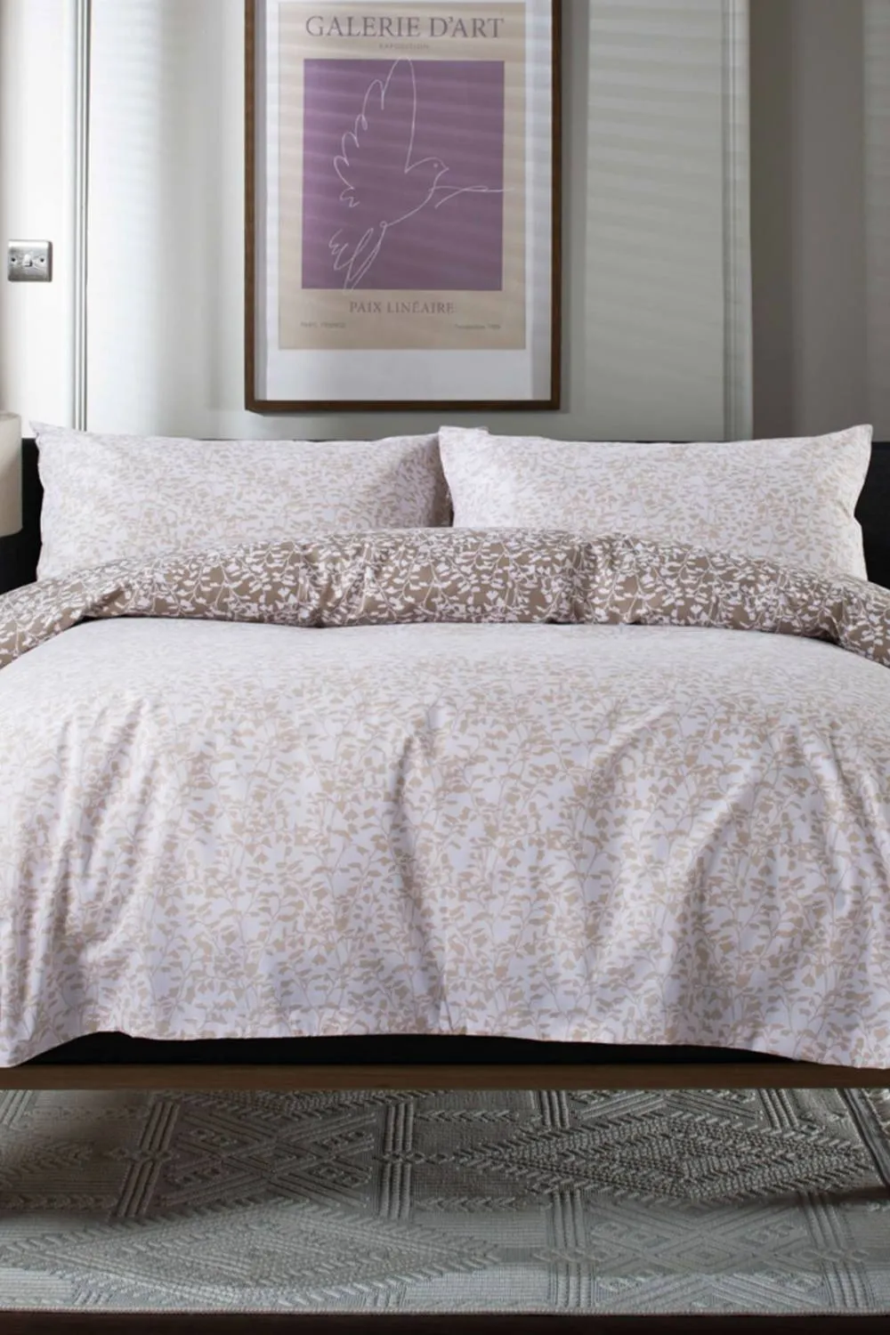 Deyongs Elsie Floral Printed Easy Care Cotton Duvet Set in Natural 1