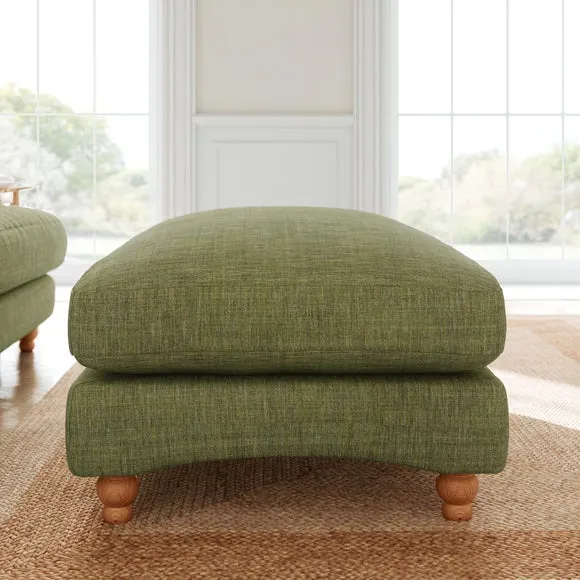 Martha Slub Faux Linen Footstool 2