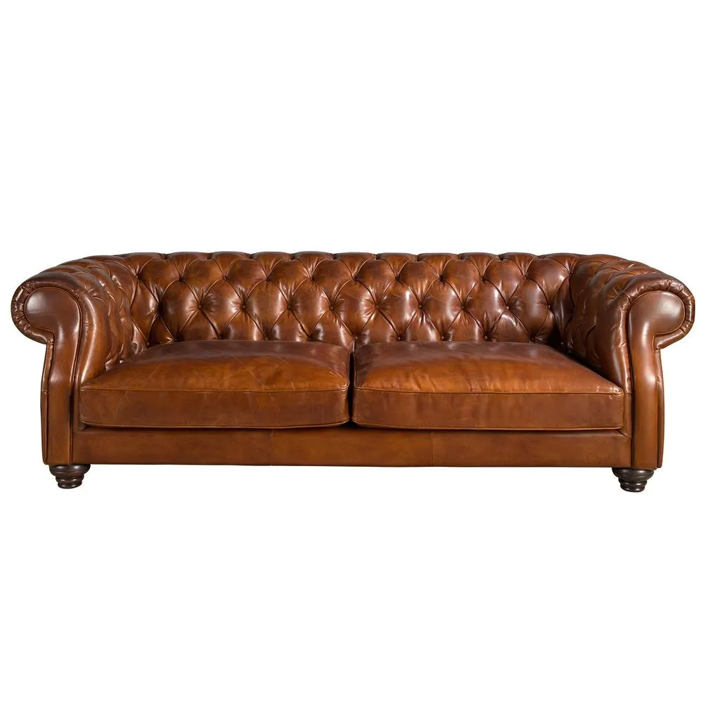 Angel Cerda 3-seater Chester sofa - cognac cowhide leather in Brown 2