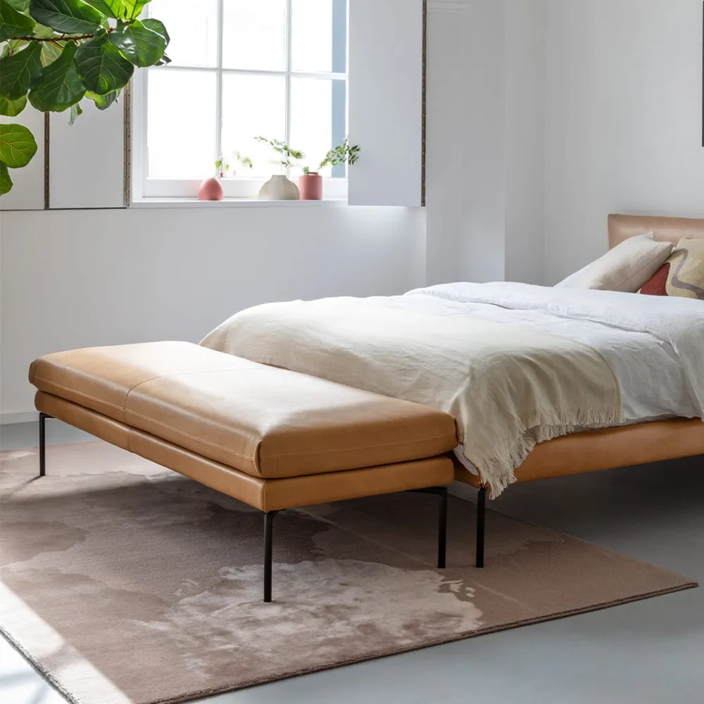 Heal's Matera Bench 160cm Nobilis Velvet Neptune Stainless Steel Feet 3