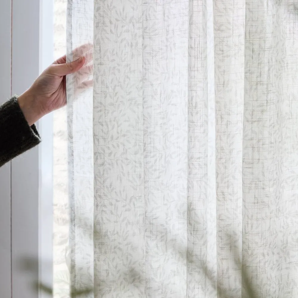 Yard Perrie Leaf Sheer Woven Curtain Panel Natural 140Cm Width 250Cm Drop, Cream 5