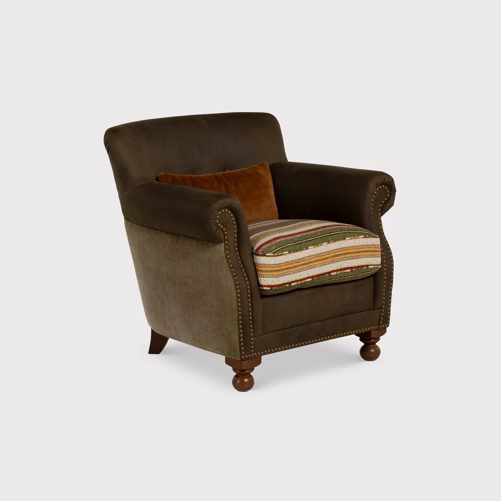 Bertie Armchair, Brown Leather | Barker & Stonehouse