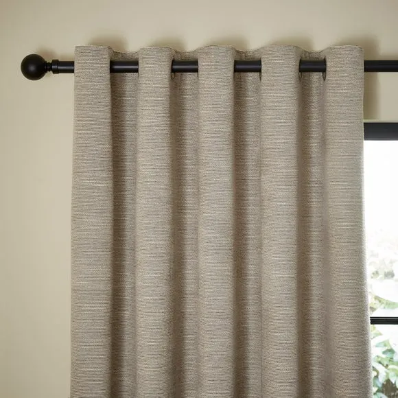 Two Tone Chenille Eyelet Curtains 1