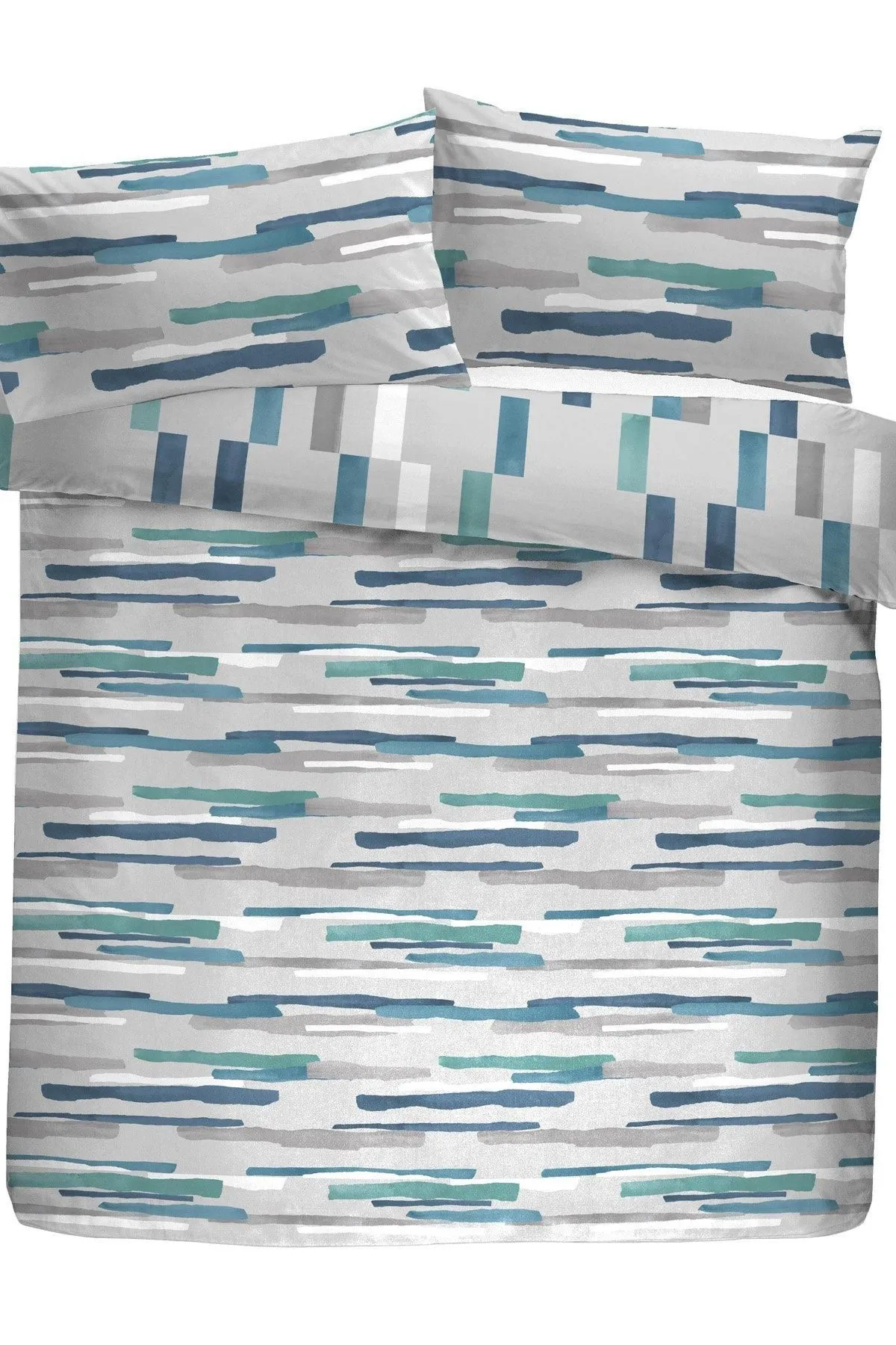 Fusion 'Clifton' Colourful Abstract Print Duvet Cover Set in Teal 4