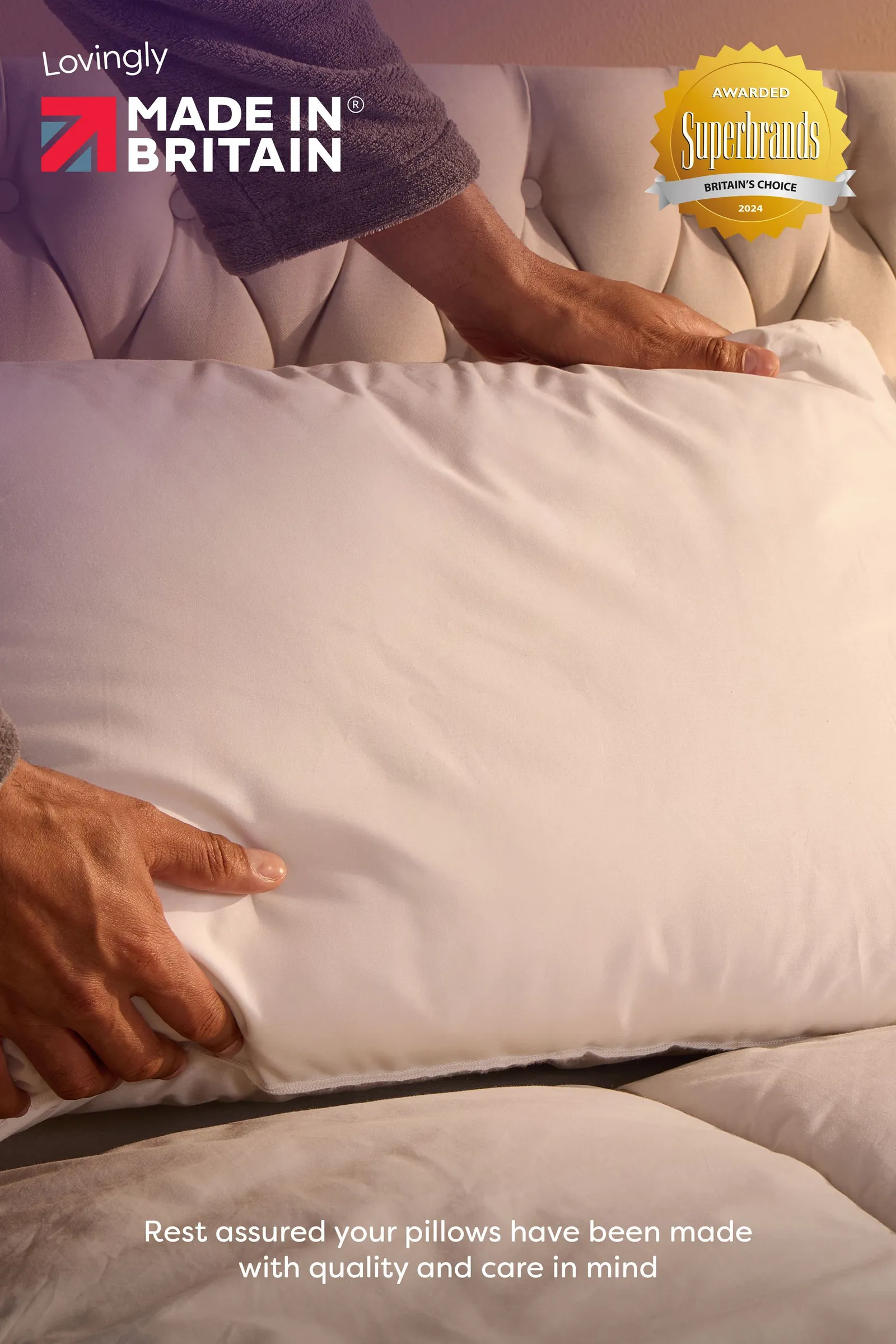 Slumberdown 2 Pack Wonderful Wool Medium Support Back Side Sleeper Pillows in White 3