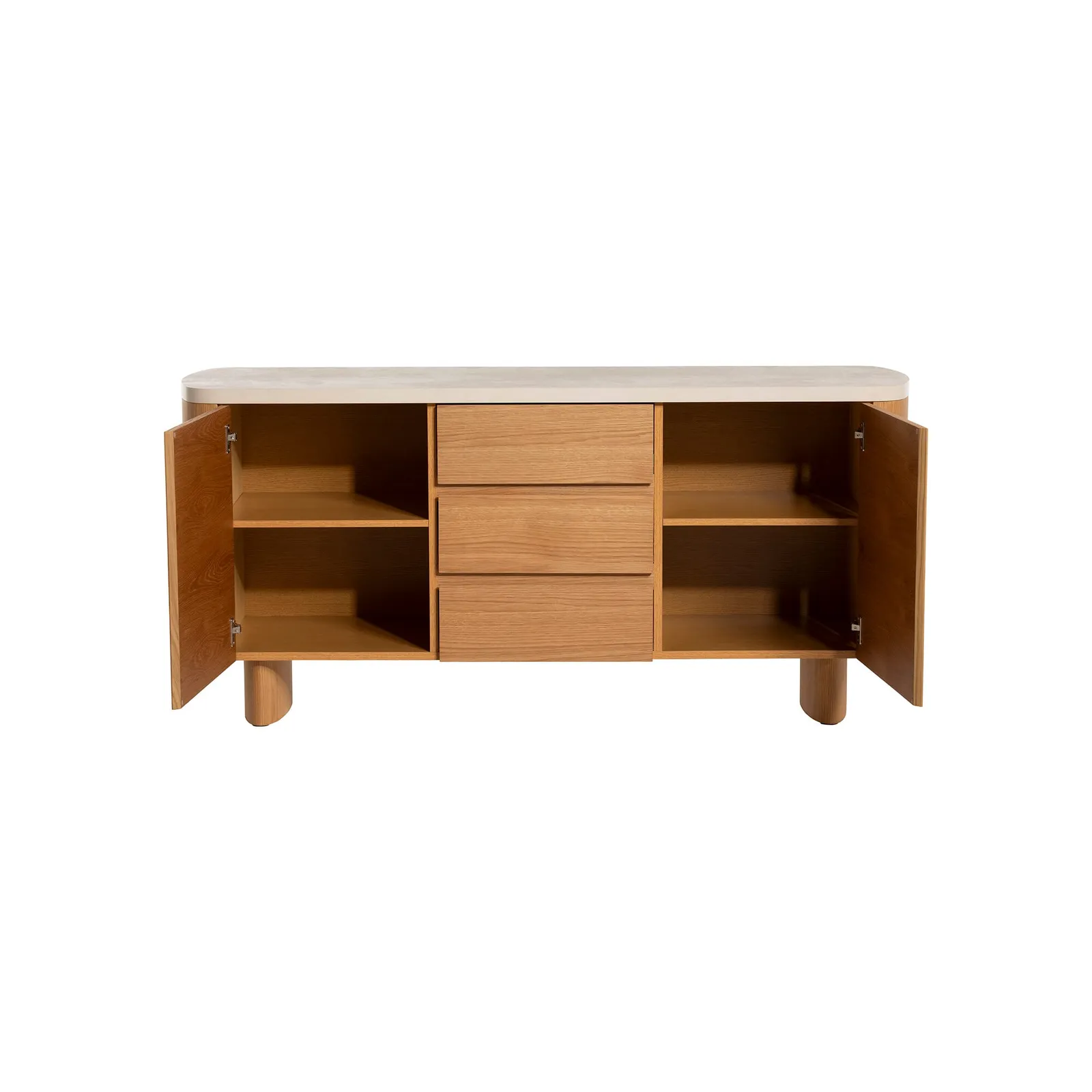 Soma Curved Sideboard, Neutral Wood | Barker & Stonehouse 5