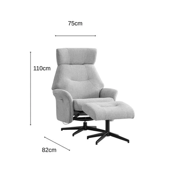 Turiff Manual Recline Swivel Chair and Footstool 6