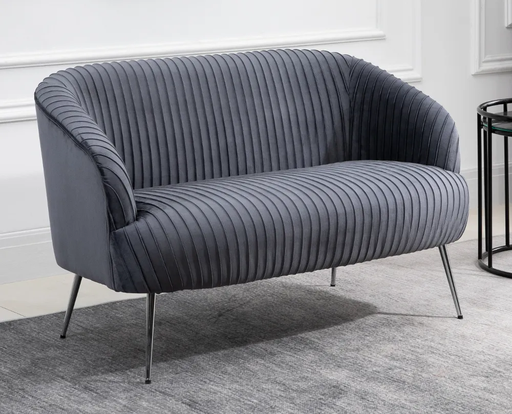 Layla Grey Fabric 2 Seater Sofa