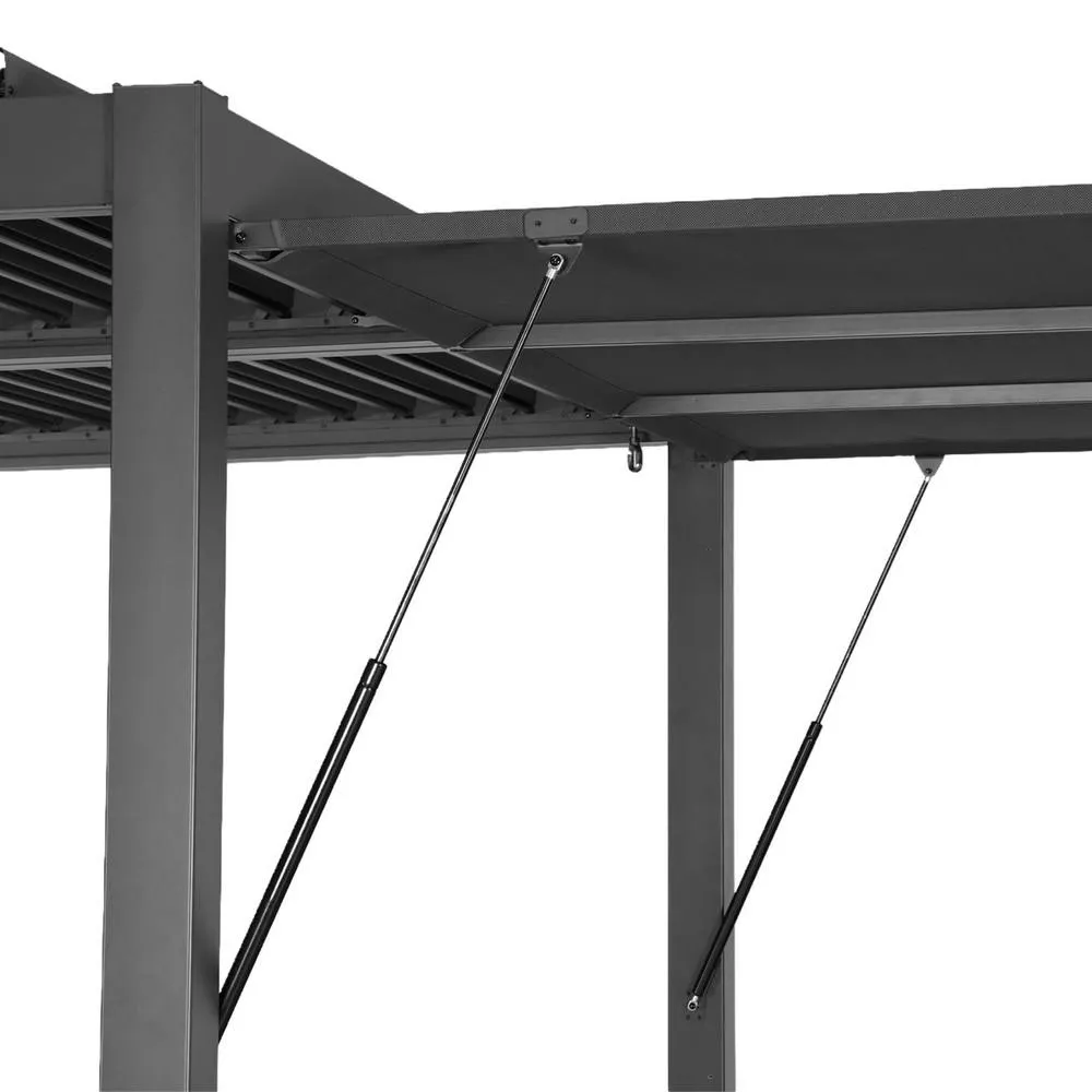 sweeek Louvered pergola 4x3m & 3m awning in Dark Grey 6