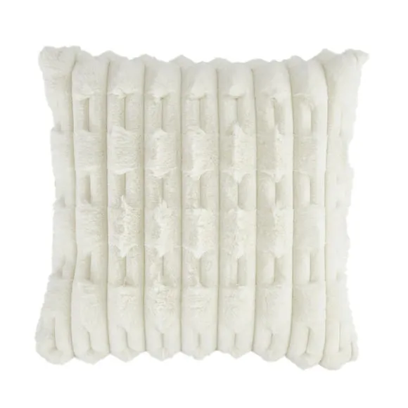 Bianca Carved Faux Fur Square Cushion 3