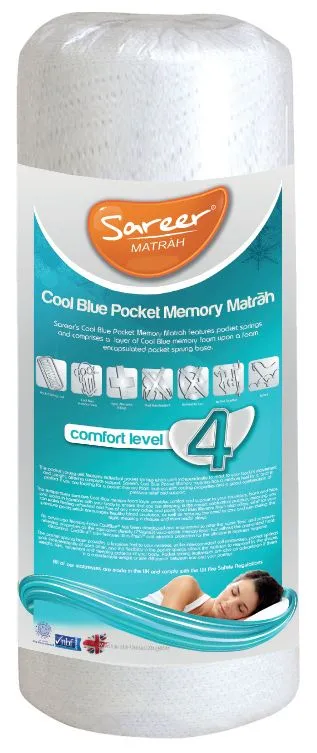 Sareer Furniture Limited Cool Blue Pocket Memory Mattress in White 5