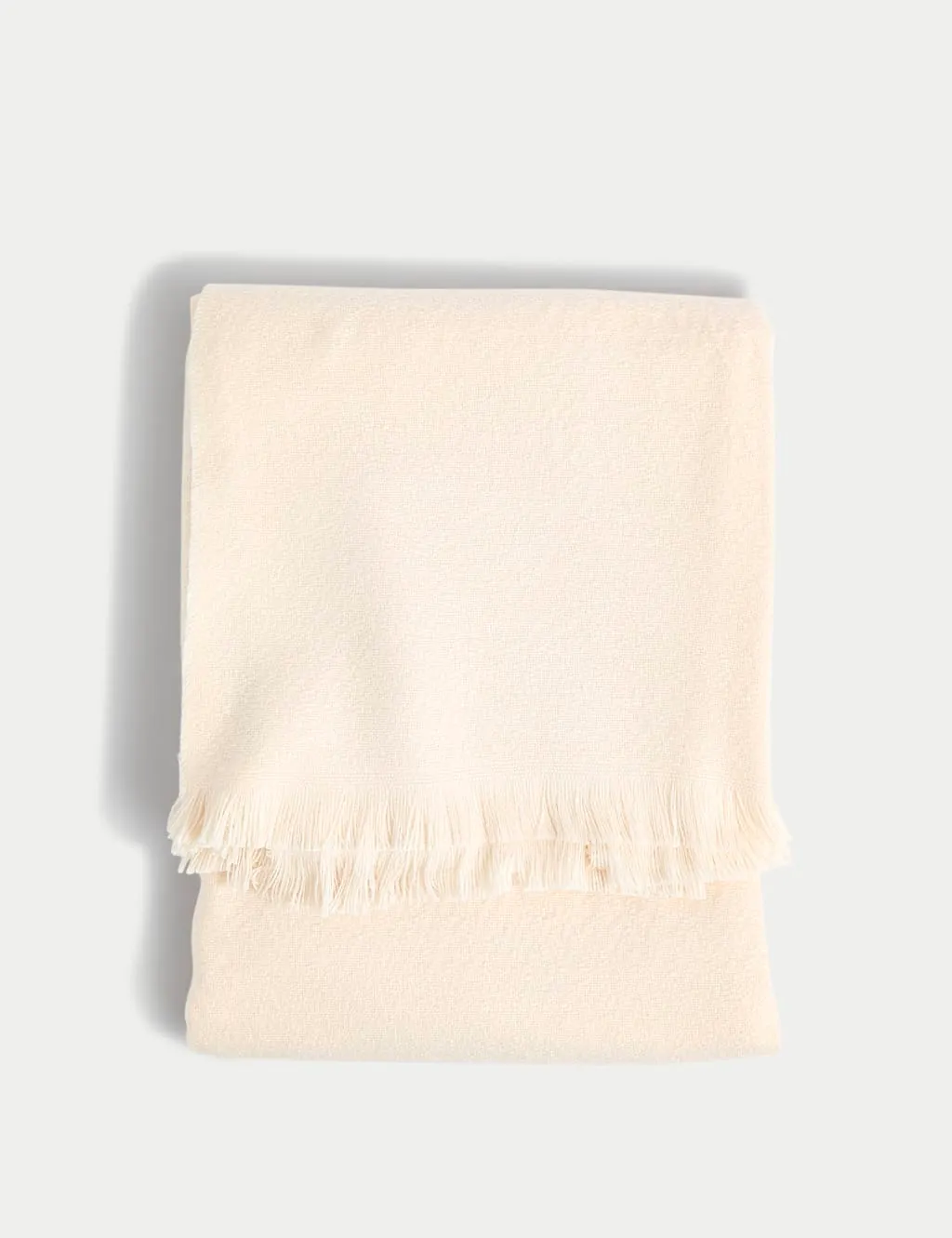 M&S Soft Textured Throw Ecru