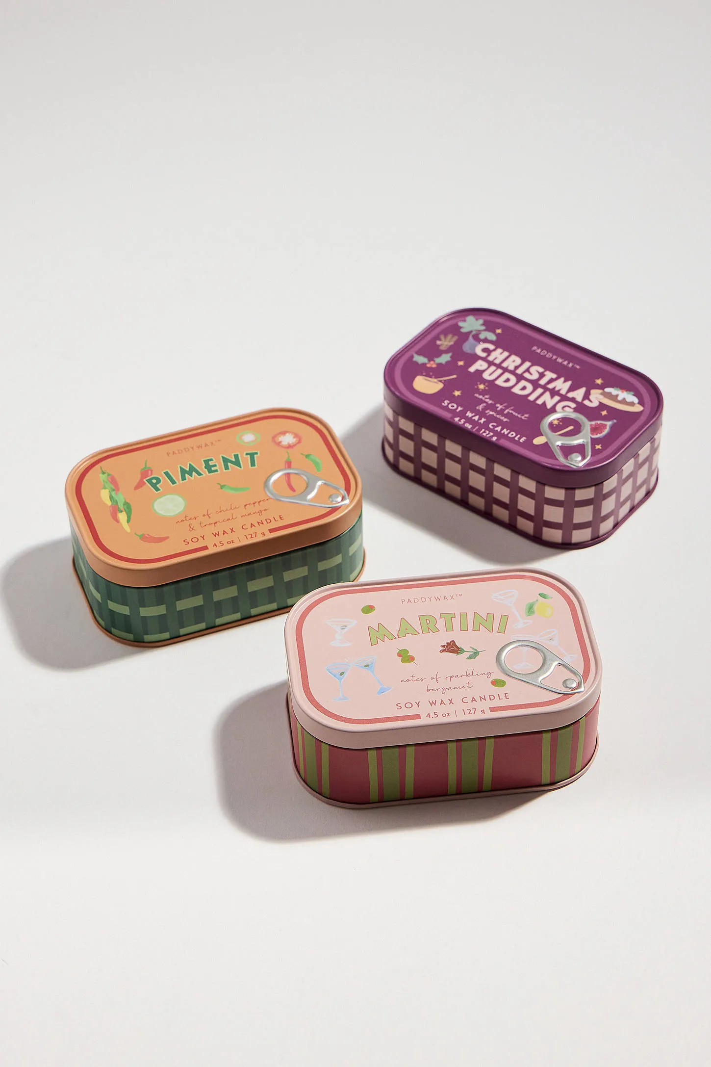 Paddywax Paddwax Bistro Martini Soy Wax Tin Candle ALL 3