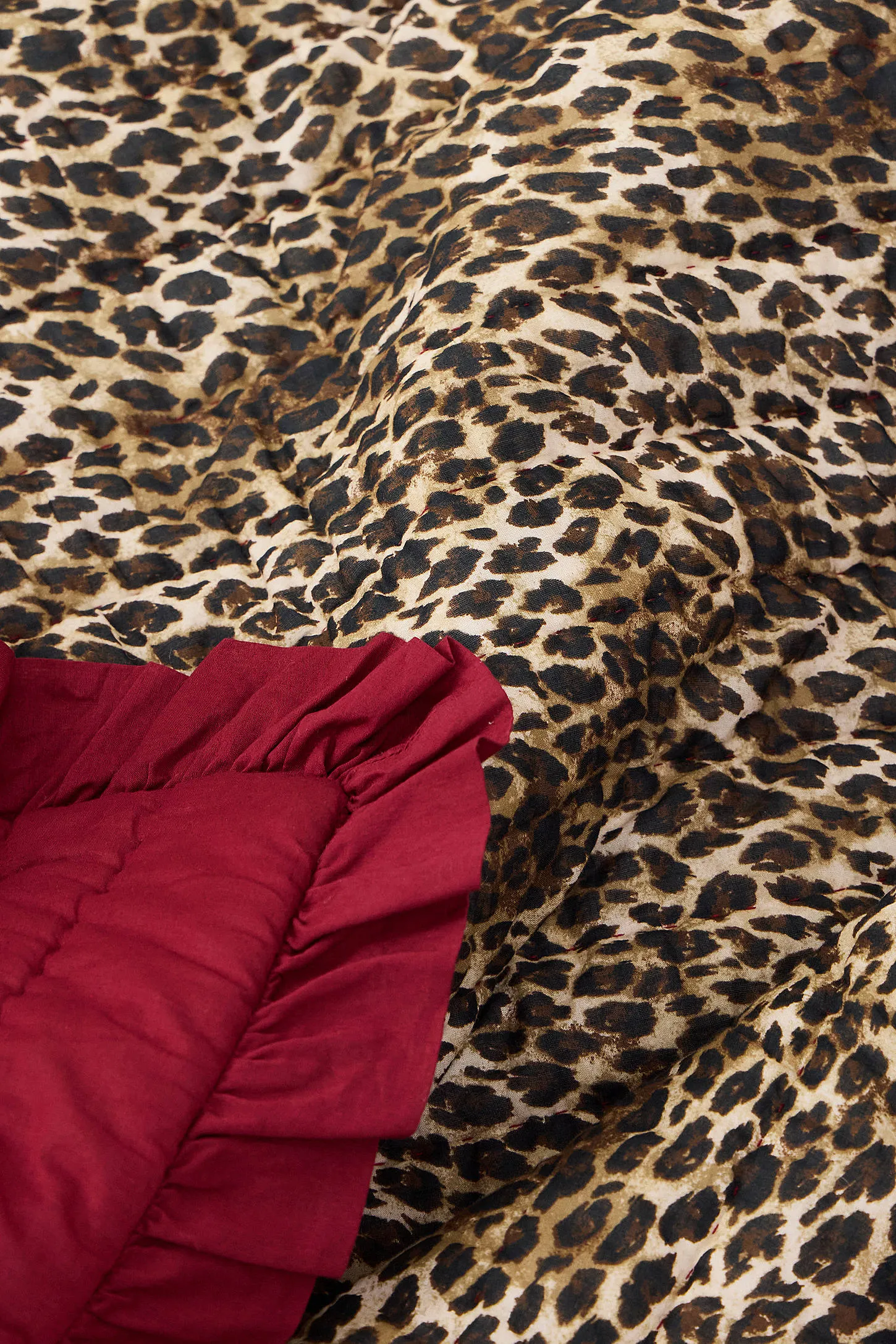 Leopard Quilted Throw - Neutral 2
