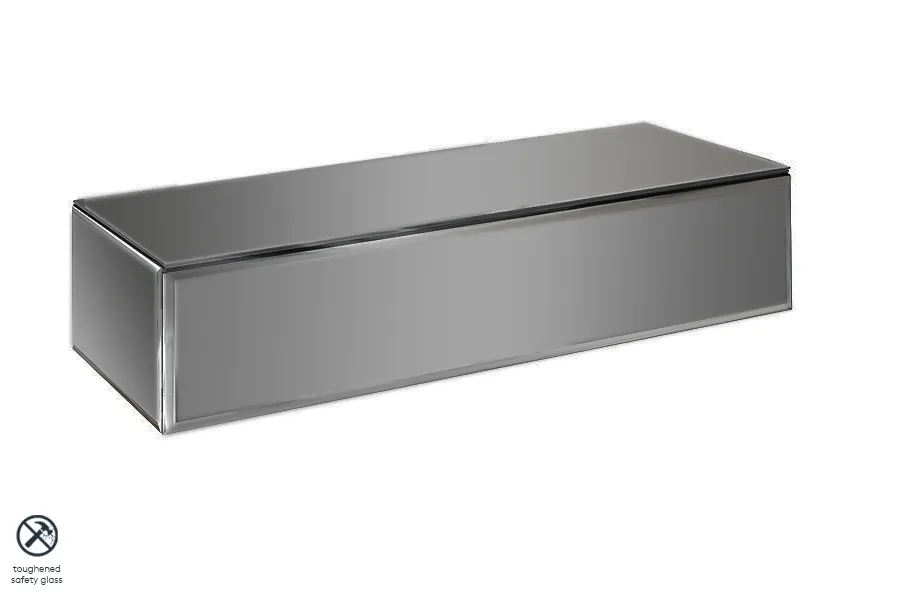 Inga Smoke Mirror Floating Console Table / Storage System