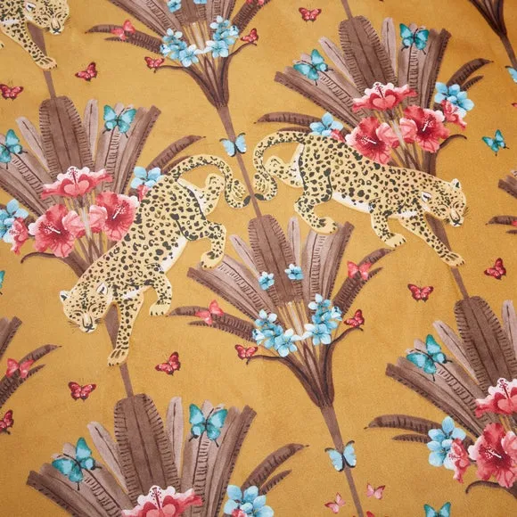 Yael Jungle Leopard Ochre Duvet Cover and Pillowcase Set 3