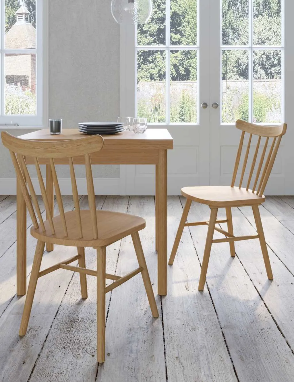 Gallery Direct Set of 2 Spindle Dining Chairs Natural